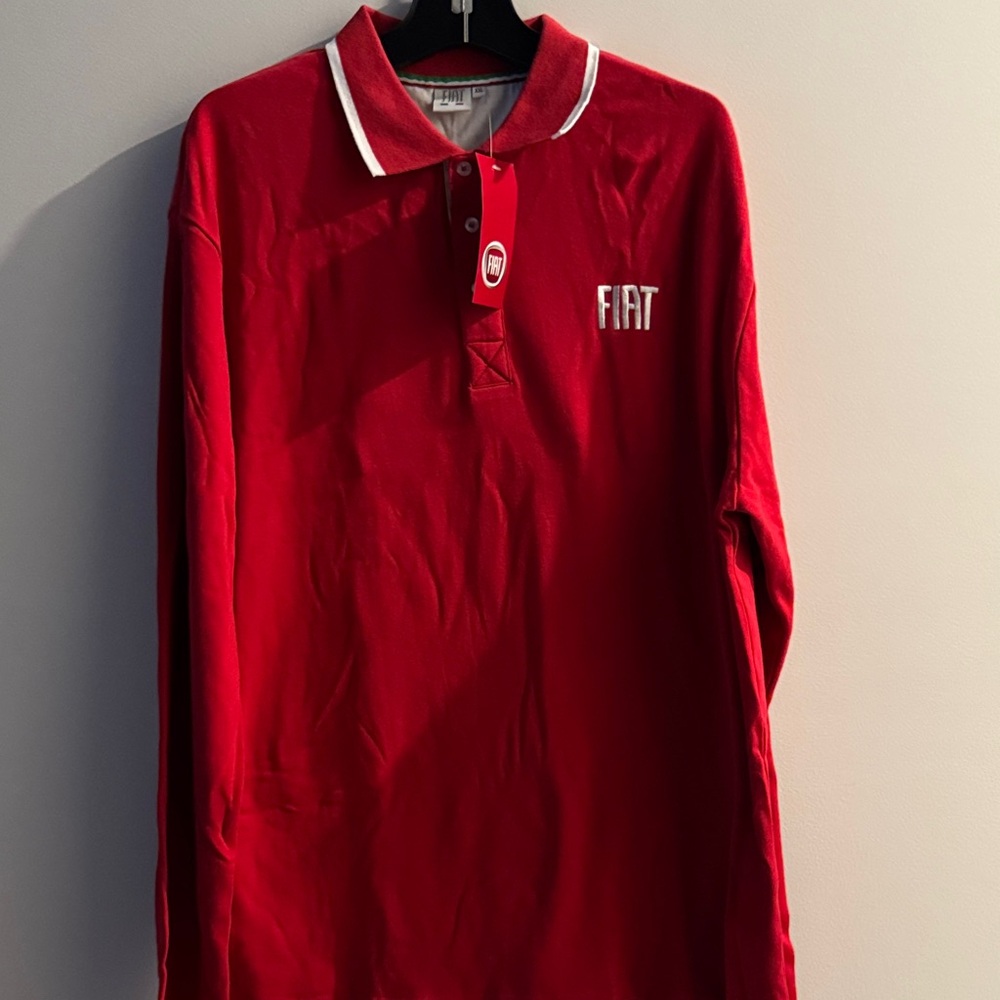 Men's Long-Sleeve Red Polo